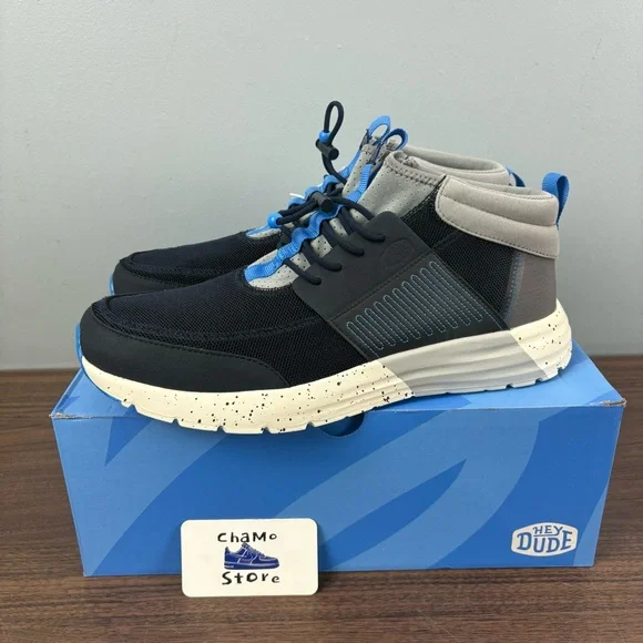 HEY DUDE SIROCCO MID TRAIL 40964-462 NAVY BLACK WHITE MEN SZ 14 - Picture 3 of 8